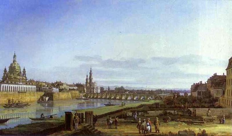 Bernardo Bellotto Dresden from the Right Bank of the Elbe above the Augustus Bridge oil painting image